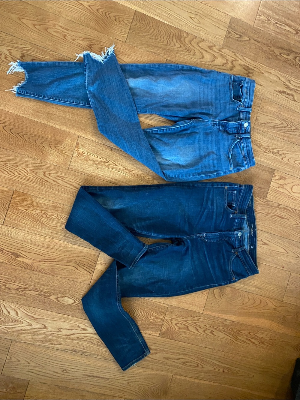 Lucky Brand Distressed Medium and Dark Blue Skinny Jeans Duo